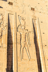 Depiction of Horus on the Edfu Temple