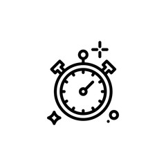 Stopwatch Vector Line Icon