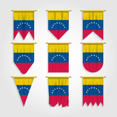 Obraz premium Venezuela Flag in Different shapes, Flag of Venezuela in Various Shapes