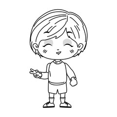 Isolated boy cartoon vector design