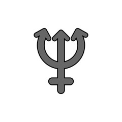 Obraz premium Symbol of the planet Neptune, icon. Vector illustration.