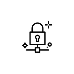 Network Security Vector Line Icon