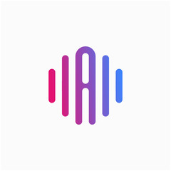 initial letter A abstract for information technology and digital. minimalist sound music equalizer, Bass, DJ icon. audio logotype Unique and simple element. - vector