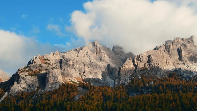 Beautiful landscape 4k footage in Dolomites Italy