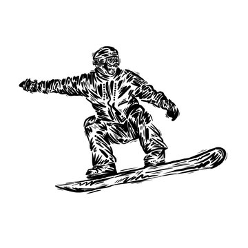 Colored hand drawing sketch snowboard snowboarder snowboarding illustration snowboard design art