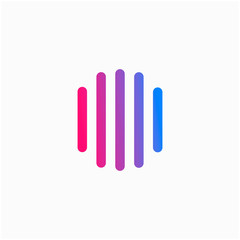 initial letter I abstract for information technology and digital. minimalist sound music equalizer, Bass, DJ icon. audio logotype Unique and simple element. - vector