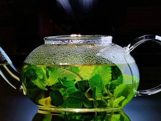 tejera with mint infusion leaves