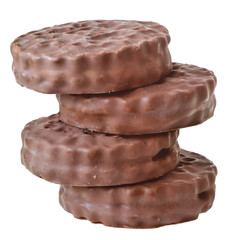 Shortbread cookie sandwich in chocolate icing