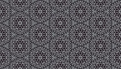 Illustration Art of Abstract Seamless Pattern in Black and White Color for Interior / Exterior Works, Background, Backdrop, or Wallpaper.