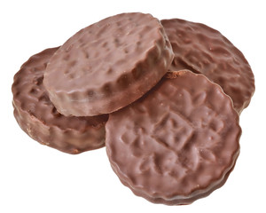 Shortbread cookie sandwich in chocolate icing