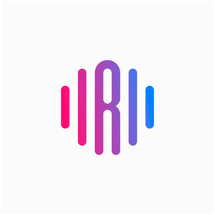 initial letter R abstract for information technology and digital. minimalist sound music equalizer, Bass, DJ icon. audio logotype Unique and simple element. - vector
