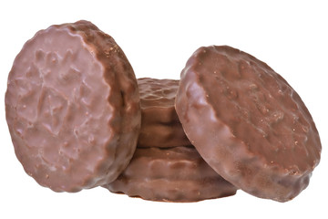 Shortbread cookie sandwich in chocolate icing