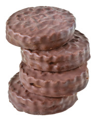 Shortbread cookie sandwich in chocolate icing