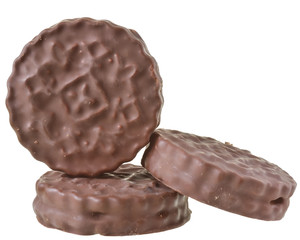 Shortbread cookie sandwich in chocolate icing