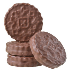 Shortbread cookie sandwich in chocolate icing