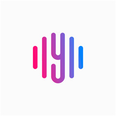 initial letter Y abstract for information technology and digital. minimalist sound music equalizer, Bass, DJ icon. audio logotype Unique and simple element. - vector