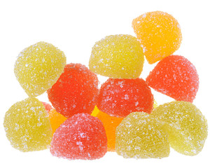 Heap multicolored candy isolated