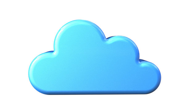 3d illustration of blue cloud isolated on white