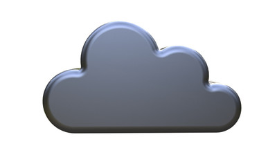 3d illustration of black cloud isolated on white