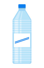 Drinking water. Plastic water bottle isolated on white background, vector illustration.