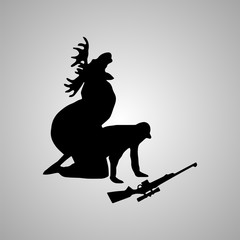 Hunter fucked deer icon. Vector