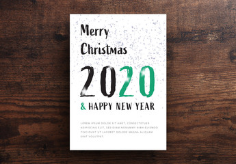 Merry Christmas and Happy New Year Card Layout