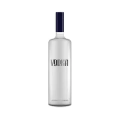 Foto op Plexiglas Isolated vodka bottle mockup with text label - alcohol drink packaging template © sabelskaya