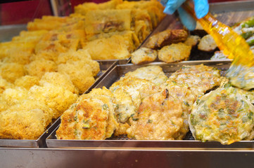 Hong Kong Street Food. Fried Veggie Meat Cakes.