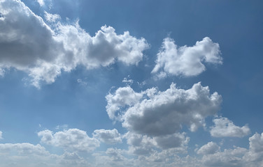 Obraz premium View of dense, heavy, big clouds and blue sky.