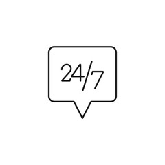 24/7 hour, round the clock - minimal line web icon. simple vector illustration. concept for infographic, website or app.