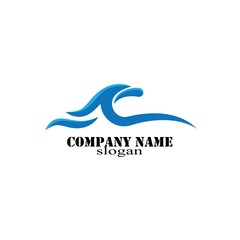 Naklejka premium Water Wave symbol and icon Logo Template vector