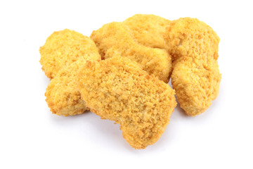 chicken nuggets on a white background