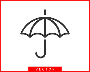 Umbrella icon vector. Rain protection. Concept for insurance company. Black and white silhouette flat design