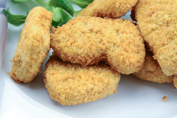 chicken nuggets on a plate