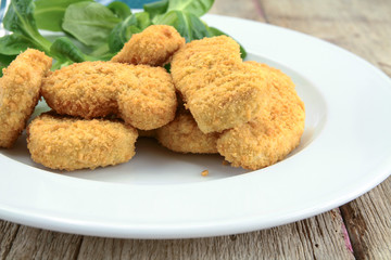 chicken nuggets on a plate