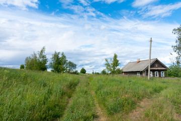dirt road in the Russian village