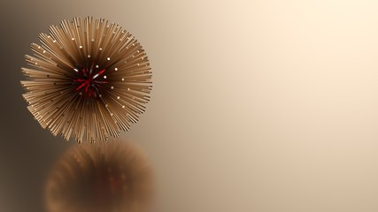Gold And Red Minimal Abstract On Golden Background - 3D Illustration