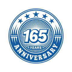 165 years logo. One hundred and sixty-five years anniversary celebration logo design. Vector and illustration.
