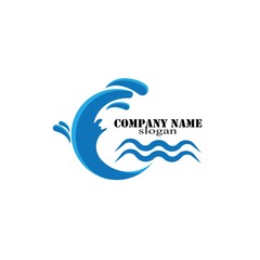 Water Wave symbol and icon Logo Template vector