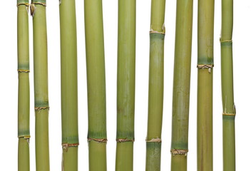 Bamboo bars isolated on white background and texture