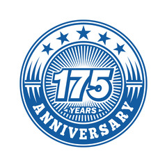 175 years logo. One hundred and seventy-five years anniversary celebration logo design. Vector and illustration.