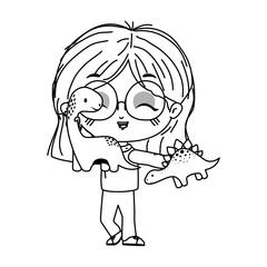 Isolated girl cartoon vector design