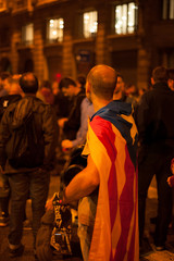 Fototapeta na wymiar Recorrido fotográfico protestas Barcelona, España. Noviembre 2019