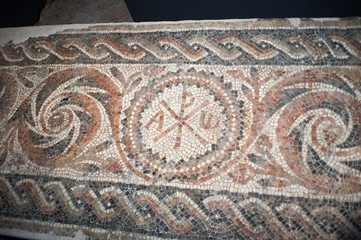 Old Classic Roman Christian Mossaic 