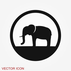 Elephant icon, vector logo line art illustration