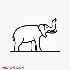 Elephant icon, vector logo line art illustration