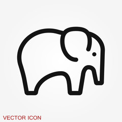 Elephant icon, vector logo line art illustration