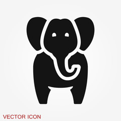Elephant icon, vector logo line art illustration