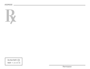 Blank Rx prescription form. Medical treatment and drugs list. © o_a