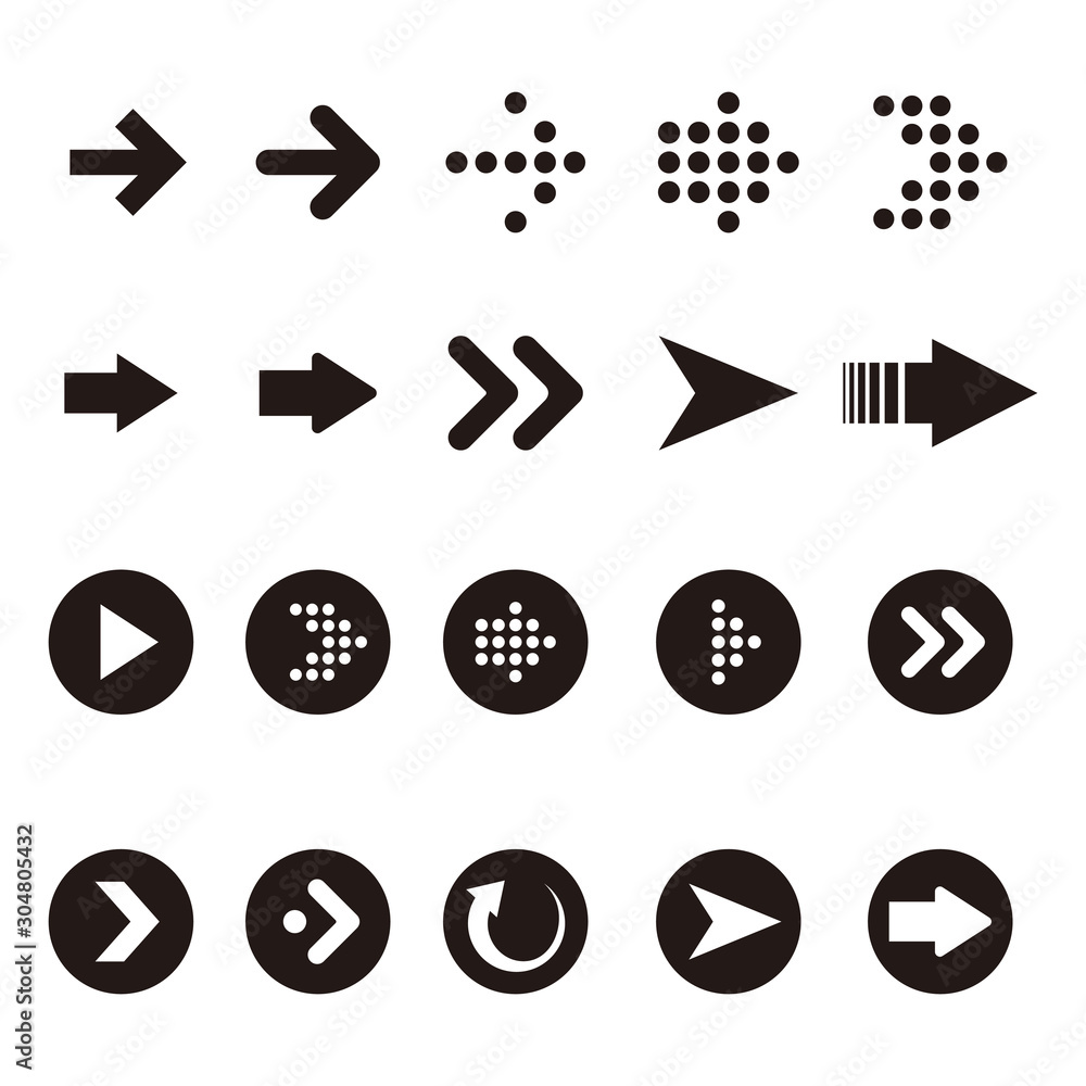 Poster arrows vector collection isolation on white background - vector